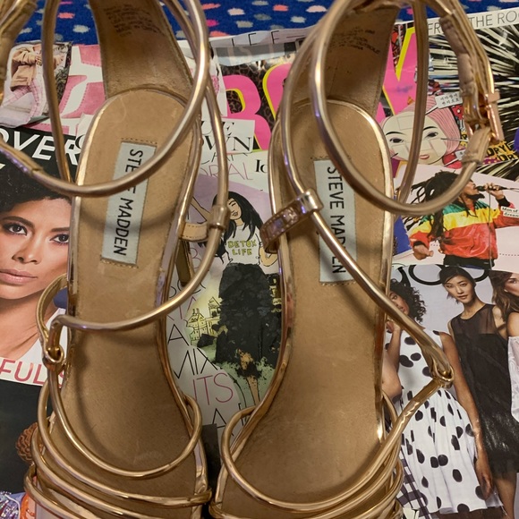 Strappy Steve Madden Rose Gold Heels - Picture 5 of 7
